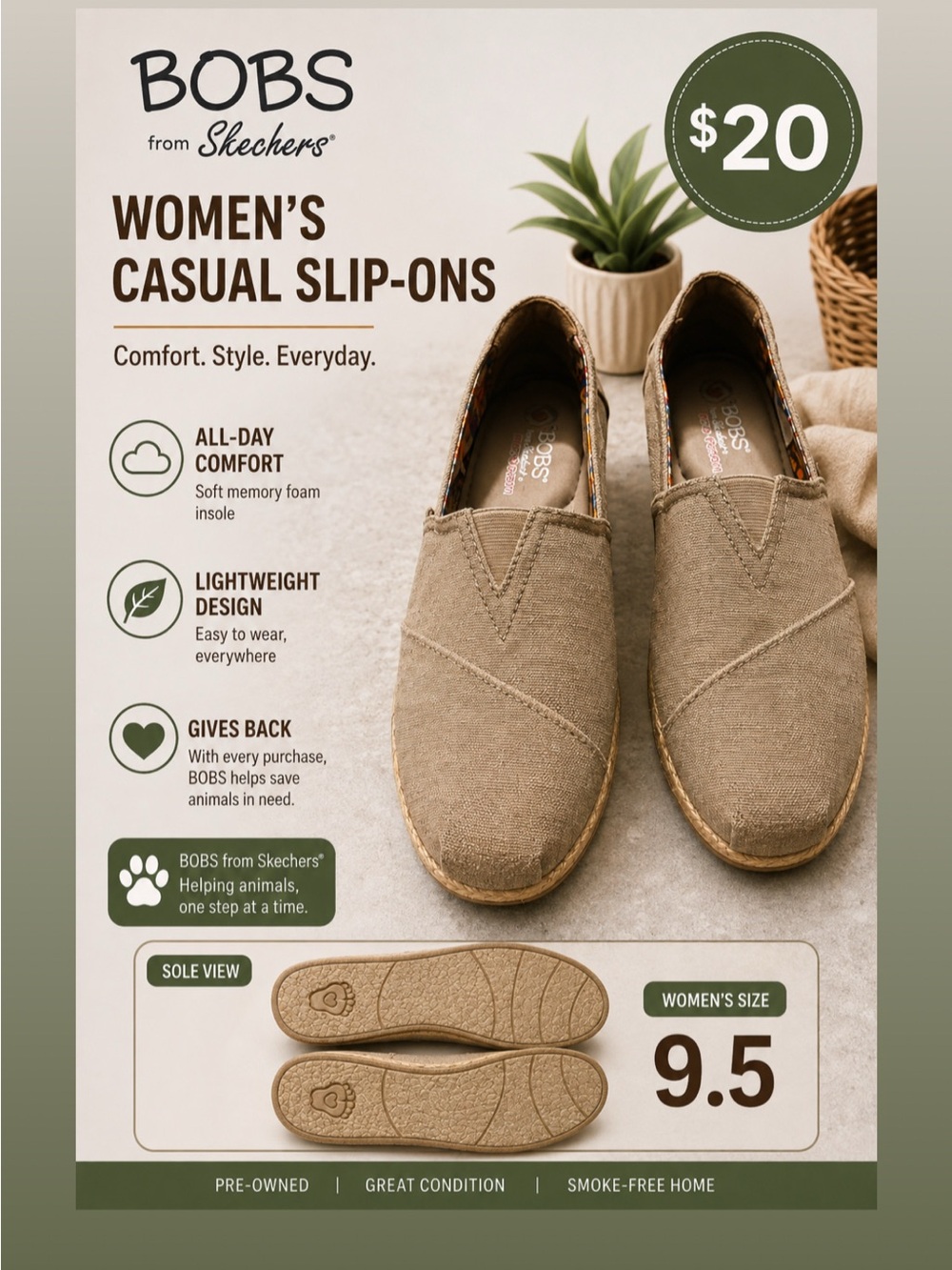 BOBS from Skechers Women's Casual Slip-On Mules in Taupe
